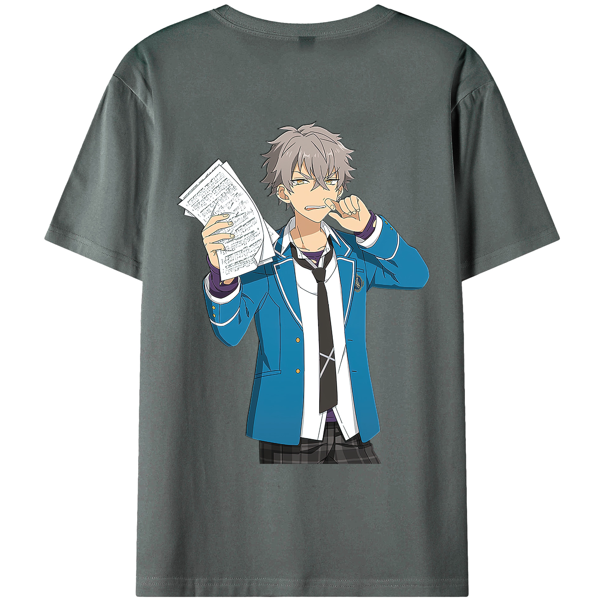 （画像用） あんさんぶるスターズ! Ensemble Stars 綿100％ メンズ半袖Tシャツ（バックプリント） 通気性